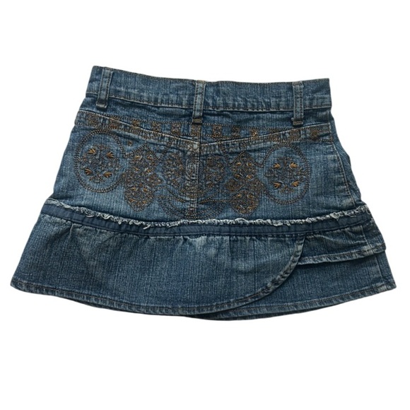 Y2K Denim Jacket & Skirt Set Studded Embroidered 2-Piece Outfit Girls Size 7 - Picture 6 of 8